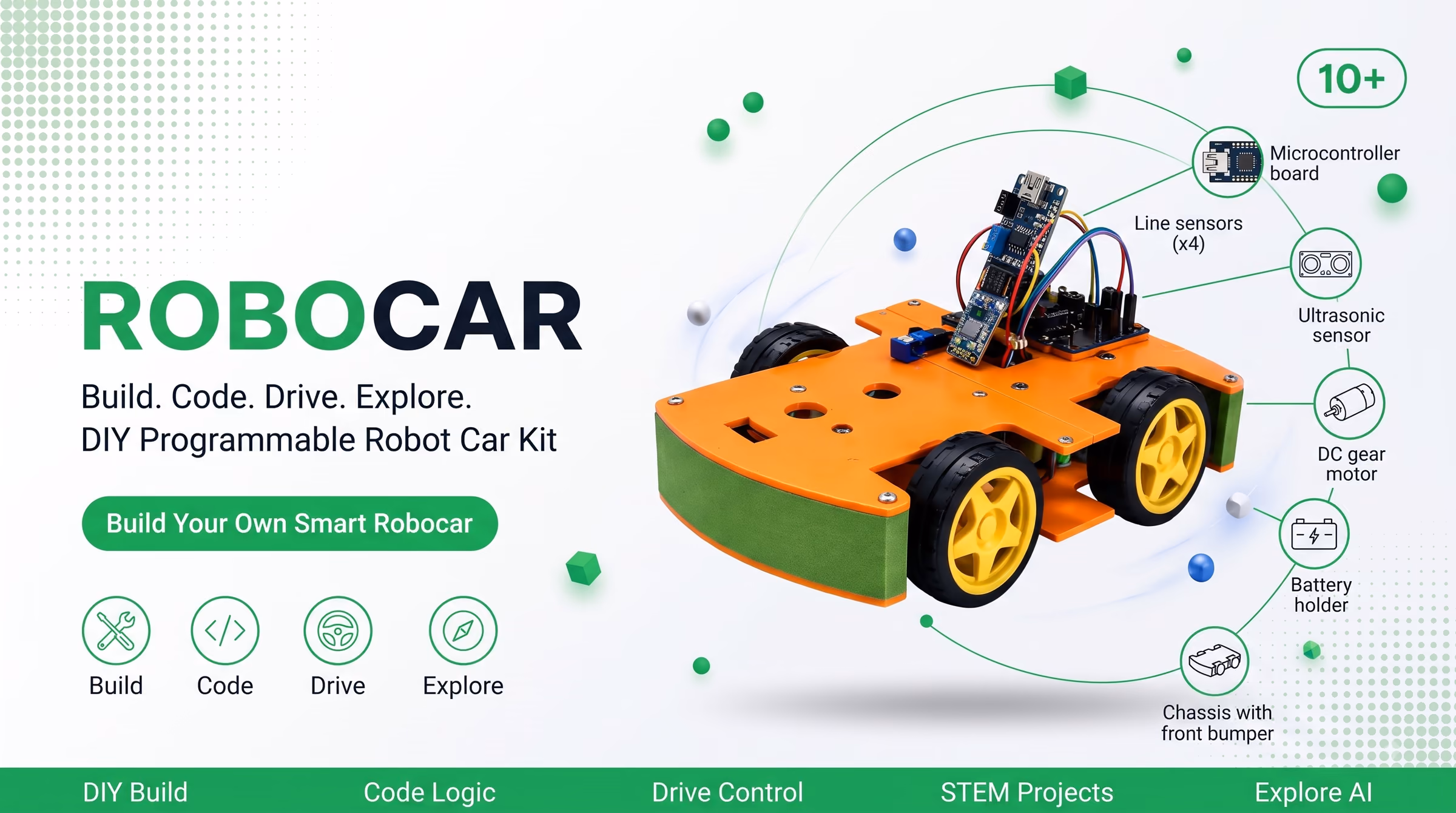 ROBOCAR — Bluetooth controlled car — drive it from your phone.
